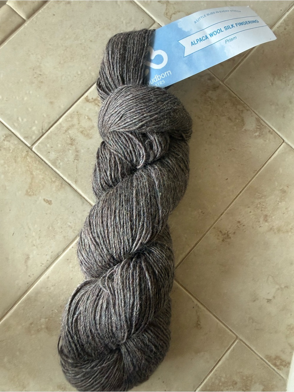 Cloudborn Fibers Alpaca Wool Silk Fingering Yarn - Gray - Prism